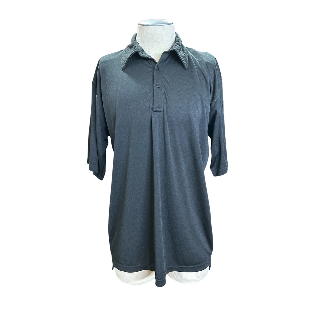 Rothco Mens Tactical Performance Polo Shirt Large Black Short Sleeve Polyester